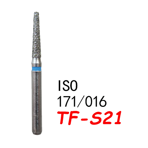 TF-S21 Flat End Taper Dental Diamond Bur-(50pcs in a box ）