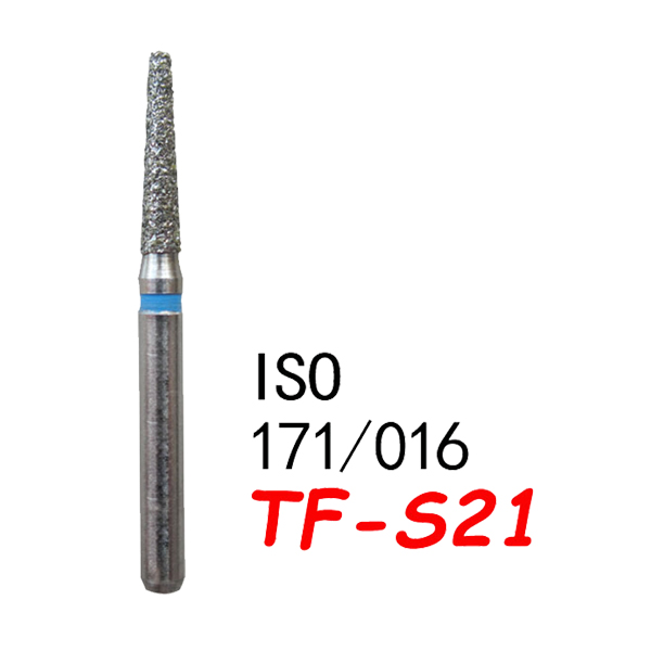 TF-S21 Flat End Taper Dental Diamond Bur-(50pcs in a box ）