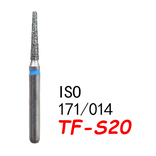 TF-S20  Flat End Taper Dental Diamond Bur-(50pcs in a box ）