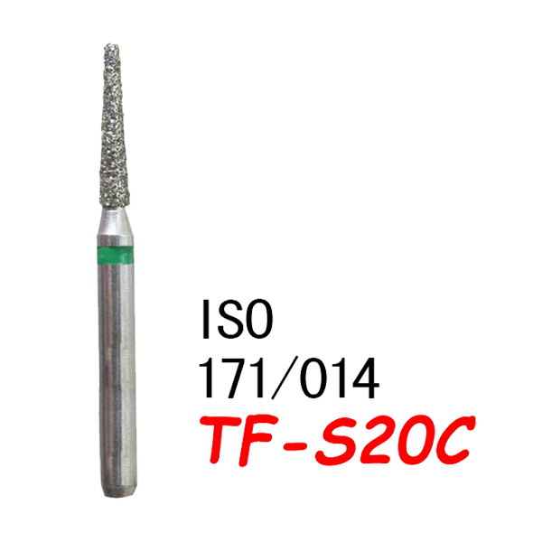 TF-S20C  Flat End Taper Dental Diamond Bur-(50pcs in a box ）