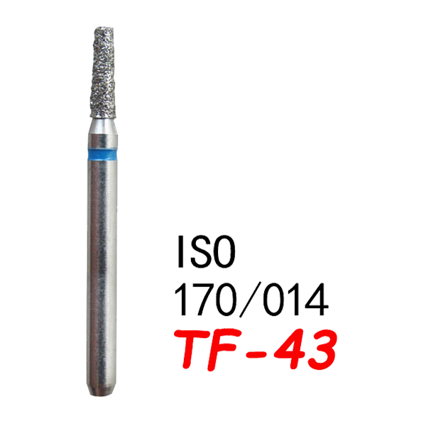 TF-43 Flat End Taper Dental Diamond Bur-(50pcs in a box ）