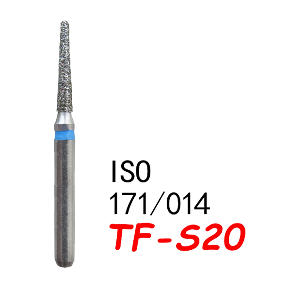 TF-S20  Flat End Taper Dental Diamond Bur-(50pcs in a box ）