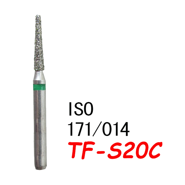 TF-S20C  Flat End Taper Dental Diamond Bur-(50pcs in a box ）