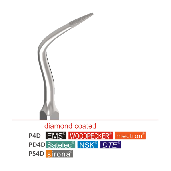 P4D-PD4D-PS4D Periodontal Scaling Tips Diamond Coated (5pcs in the pack )