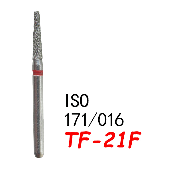 TF-21F Flat End Taper Dental Diamond Bur-(50 pcs in a box)