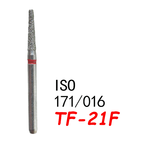 TF-21F Flat End Taper Dental Diamond Bur-(50 pcs in a box)